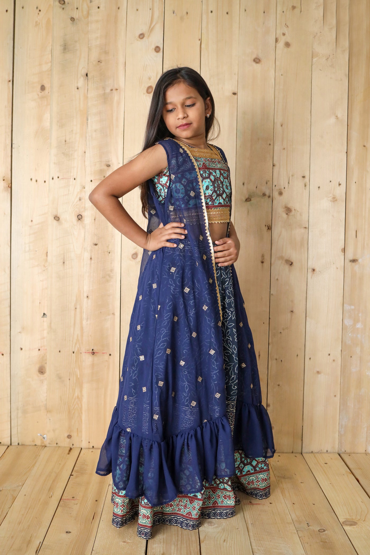 BERRY BLUE EMBROIDERY SHRUG KIDS SET
